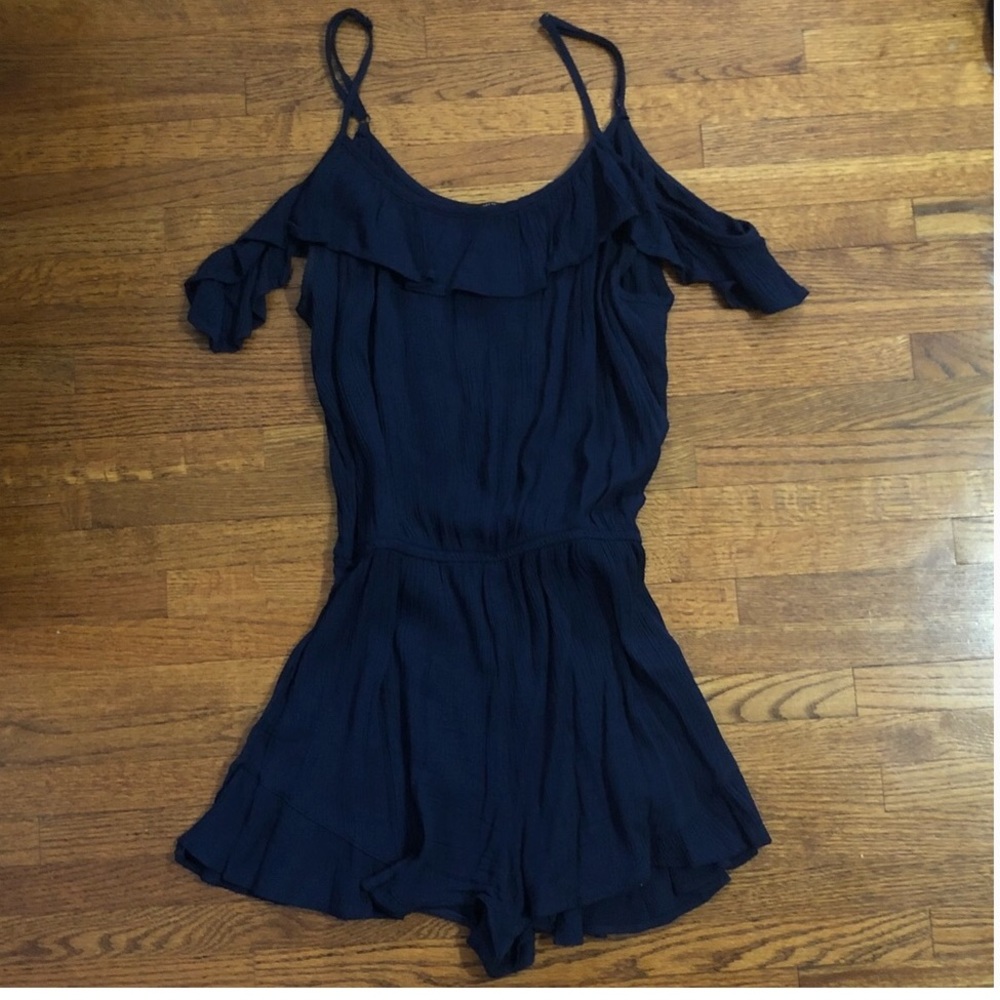Forever 21 blue cold shoulder romper women’s size large